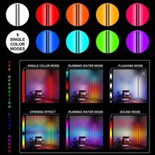 1pc RGBCW LED Corner Floor Lamp, Minimalist Dimmable Mood Lamp, 57 Inch Standing Tall Lamp, Remote Control For Living Room, Bedroom, Home Office, Party, Lighting And Home Decor, 3000K-6000K Warm White Light - 黑色燈架 - 查看 2