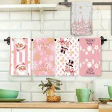 5 Packs Christmas Towels Are Soft, Comfortable, And Cartoon Christmas Patterns Have Good Water Absorption
