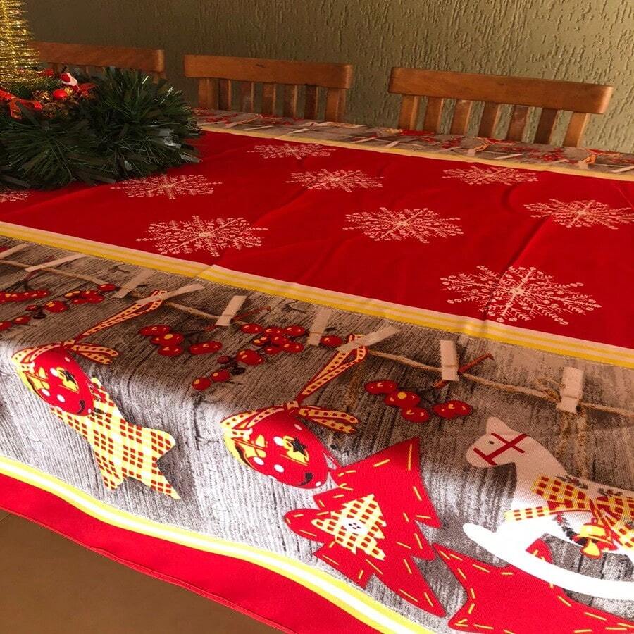 Christmas Tablecloth With Christmas Print For 4 Places 1.50m X 1.50m - 聖誕星星 - 查看 1