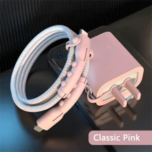 5pcs Charger Protector Cases, Practical Dust-Proof Silicone Anti-Breaking Bend Cable Charging Protector Suits Compatible With Apple 18W & 20W Series, Silicone Charger Cover Cable Protector