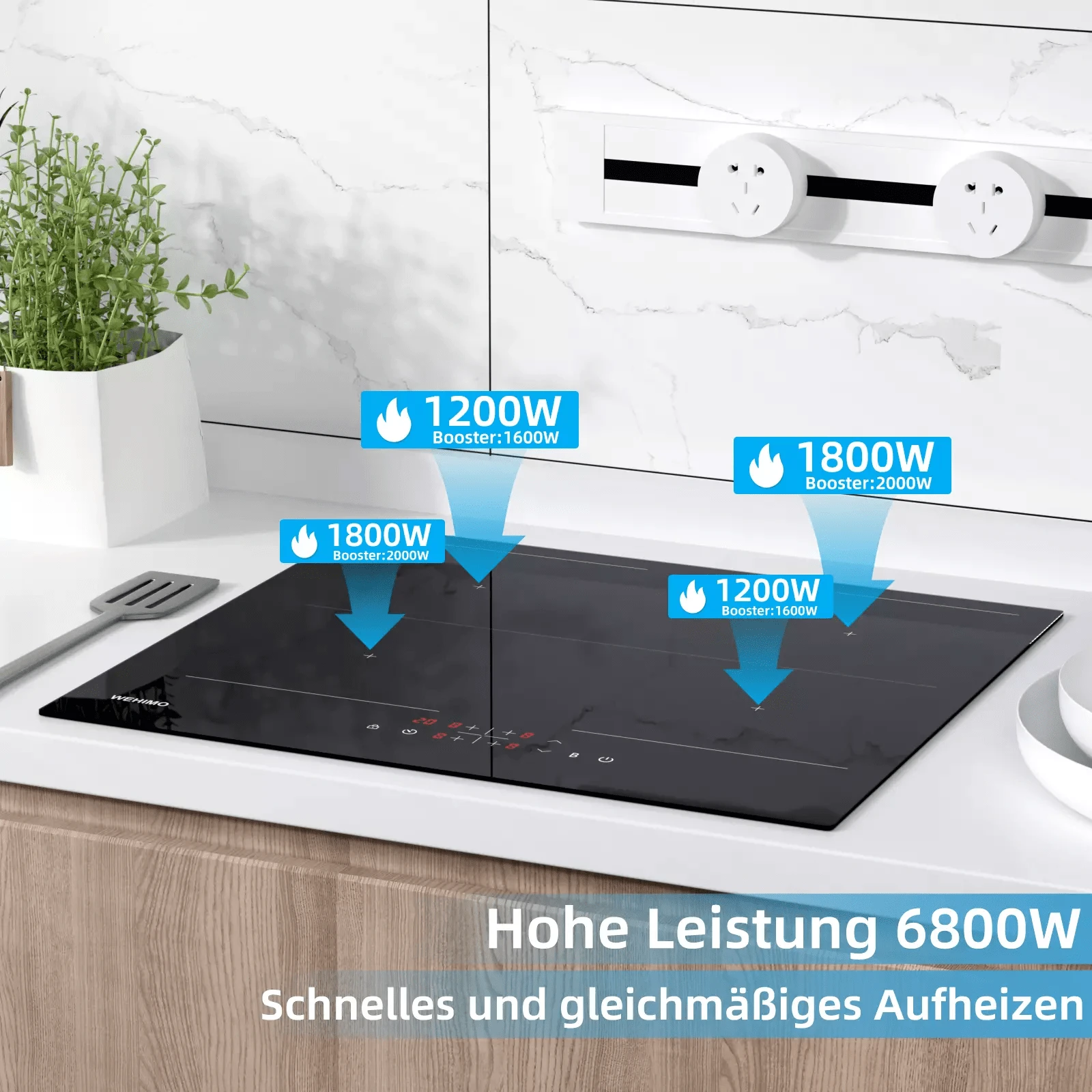 IsEasy 60 Cm Induction Hob Electric Hob Flexzone SelfSufficient Touch