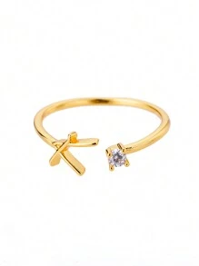 18k Gold Plated A-Z Initial Rings For Women Open Adjustable Wedding Ring 2023 Gold Color Couple Jewelry Accessories Gift - Yellow Gold - View 19