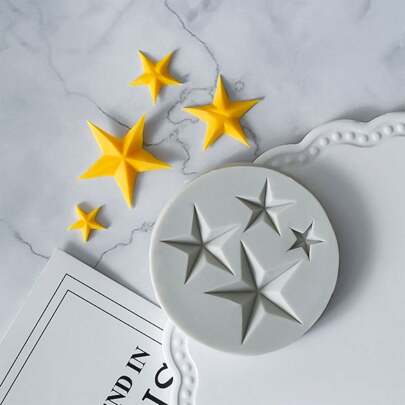 1pc Five-Pointed Star Silicone Mold, Candle Mold, Soap Mold, Resin Molds, DIY Soft Pottery Clay Drop Glue Decorative Mold, Hand Decorative Art Tools