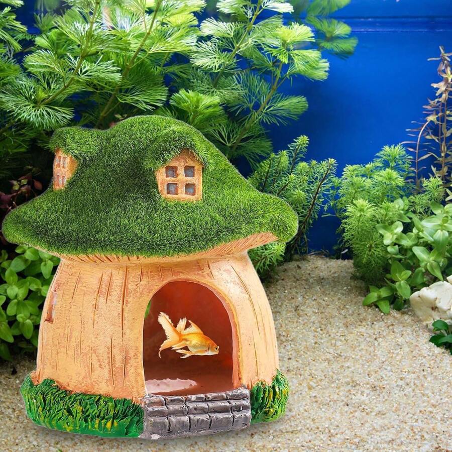 Fish Tank Decorations, High Quality Resin Moss And Mushroom Aquarium