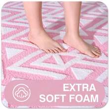 Ultra Soft Shaggy Rugs Memory Foam Bedroom Carpet, Plush Geometric Textured Area Rugs For Living Room Couch Dorm Decor