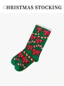 1/3/5/7 Đôi Tất nữ ấm áp dày cao đến đầu gối có họa tiết chấm bi, người tuyết, cây thông Noel, nơ và bánh quy hình ngôi sao, Tất bông cho mùa thu và đông - Nhiều màu - Xem 11