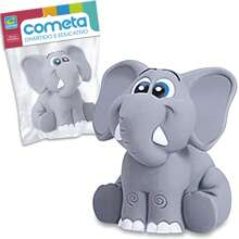 Elefantinho Soft Animal de Brinquedo Para Bebês, Mordedor Banho, Macio e Fofinho - Cinza - Visão 1