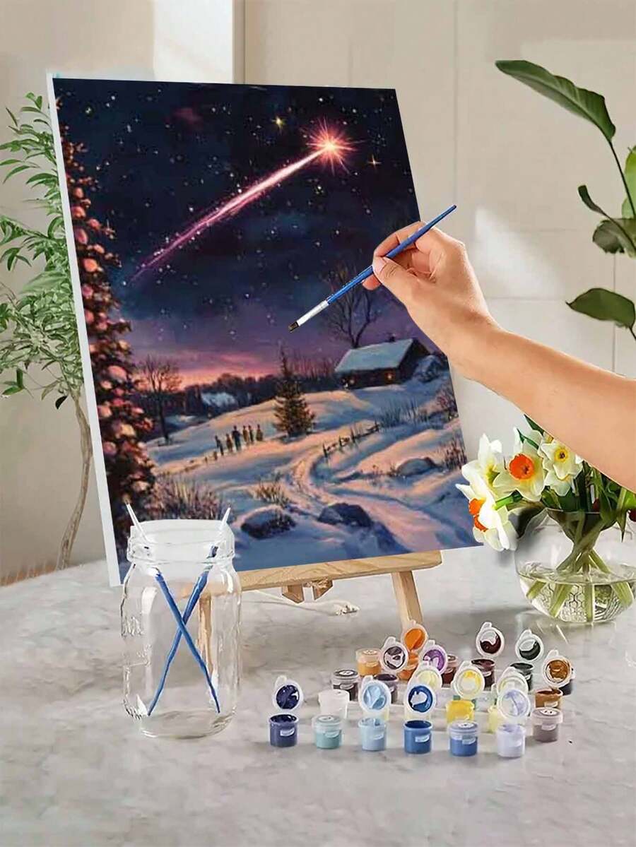 1 Set Christmas Series Meteor Shower Themed DIY Digital Oil Painting