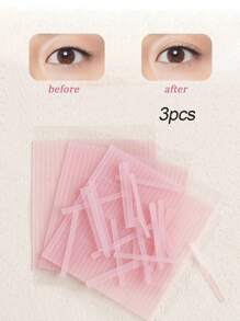 2 hojas (104 piezas) Cinta de elevación de ojos y clip de nariz de fibra, tiras de fibra natural invisibles, a prueba de agua y sudor, moldeador de doble párpado y nariz - Rosa - Ver 8