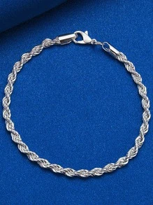 Naszyjnik z zawieszką ze srebra próby 925, 2 szt., 16-24 cali, 4 mm, z łańcuszkiem, męskim i damskim, z modnym zawieszką, na imprezę