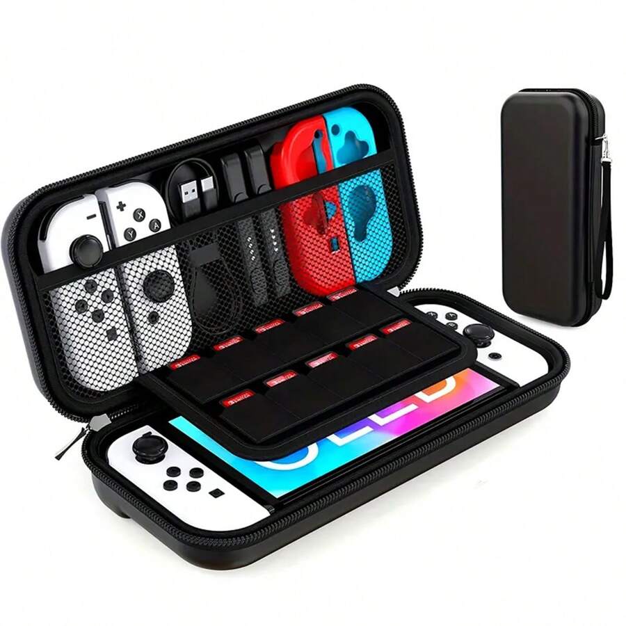 外壳兼容 Switch 和 OLED 型号保护性硬质便携式旅行手提箱外壳袋兼容 Switch 控制台 - 黑色 - 查看 1
