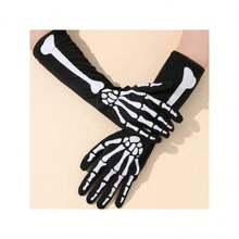 Skull Bone Long Gloves Halloween Costumes Schoolgirl Anime Otome Otaku Loli Geek Cosplay - 彩色 - 查看 4