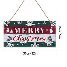 1 đồ trang trí treo biển báo Giáng sinh đơn giản, đồ trang trí Giáng sinh bằng gỗ có dây thừng, thích hợp cho trang trí nhà cửa, cửa sổ, tường, trang trại trong nhà - Nhiều màu - Xem 2