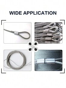 315-Pieces 8 Sizes Aluminum Crimping Loop Sleeve Double Barrel Ferrule For Wire Rope And Cable Line End Assortment Kit - M1.2-M6 - Silver - View 5