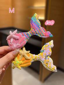 1/2/3 件彩色亮片鱼尾形发夹配饰 - 彩色 - 查看 15