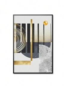 3 件装裱现代家居墙面装饰画，抽象形状图案艺术金色、黑色、明亮风格墙面艺术，白色高端墙面装饰，客厅、卧室、餐厅、办公室的完美礼物，包裹式画框 - 彩色 - 查看 14