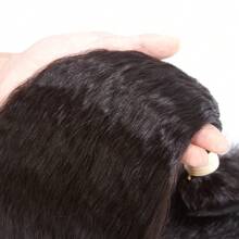 Mèches bouclées franches de cheveux humains, mèches droites Yaki, trame de cheveux Remy, cheveux vierges brésiliens non traités, 3 lots de rallonges de cheveux, couleur naturelle