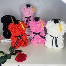 1 件玫瑰熊与医生帽创意毕业礼物，毛绒泰迪熊适合派对、周年纪念、生日、毕业典礼 - 多色 - 查看 3