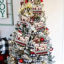 圣诞装饰 1 件个性化圣诞家庭木制吊坠 | 可定制名字挂饰 | 圣诞快乐和新年树饰 | 无电节日家居装饰 | 季节性木制工艺礼物 - 彩色 - 查看 5