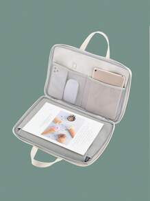 笔记本电脑包，便携式笔记本电脑包，女生适用，内置保护套，兼容13-13.6英寸、14-15英寸、15.6-16英寸笔记本电脑，教室笔记本电脑包，教室包，教师收纳包，教室整理包 - 白色 - 查看 2