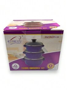 Set Of 3 Pewter Pots With Lids Various Sizes - 黑色 - 查看 4