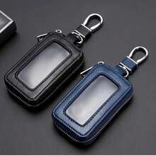 حافظة مفتاح سيارة جلدية عالية الجودة ١ قطعة - حامل أنيق لمفتاح التحكم عن بعد مقاوم للماء وخدوش - متوفرة بأربعة ألوان: أحمر داكن ، أسود ، أزرق ، بني - سلاسل مفاتيح ، حامل بطاقات ، مفتاح للسيارة ، محفظة صغيرة - متعدد الألوان - مشاهدة 5