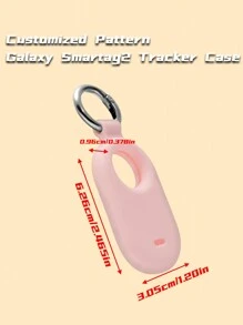 1pc Customized Silicone Protective Case With Laser Printed Logo For Galaxy SmartTag 2 Locator, Anti-Lost Tracking Device Cover Compatible With Samsung Galaxy SmartTag 2 Keychain - White+Blue+Green+Pink - White - View 7