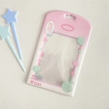 Four-Leaf Clover Strawberry Phpto Card Holder Can Put Student Card Holder Keychain,School Supplies,Back To School - Color - View 12