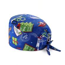 1 pezzo Cappello da infermiera in poliestere stampato, berretto da lavoro per costume e rappresentazione, regolabile e traspirante, adatto per medici pediatrici, adatto per Ognissanti e Natale, unisex