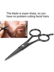 1 pieza Tijeras profesionales pequeñas de 14cm para peluquería, suministros profesionales de peluquería, herramientas de estilo de salón, recortadora de nariz, herramientas de corte y herramientas de barbero - Negro - Ver 6