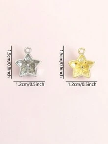 10 chiếc vòng cổ hợp kim hình ngôi sao năm cánh đính đá nhiều màu sắc ngọt ngào và mát mẻ, vòng cổ vòng tay hoa tai phụ kiện tóc trâm cài điện thoại, mặt dây chuyền hợp kim hình ngôi sao năm cánh tự làm, phụ kiện trang sức đa năng và dễ sử dụng - Quà tặng hoàn hảo cho người yêu và bạn bè - ngôi sao năm cánh - Xem 6
