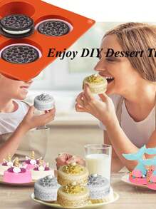 1pc/2pcs/3pcs Round Cylinder Pastry Mold, Chocolate Cookie Mold For Sandwich Cookies Muffin Cupcake Brownie Cake Pudding 6 Cavity Baking Tools