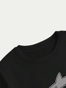 Hammerhead Sharks Printed T-Shirt Streetwear Comfort Short Sleeve Unisex - màu đen - Xem 5