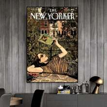 1 件纽约客杂志复古海报印刷品印刷品艺术品无框装饰画 - 彩色 - 查看 1