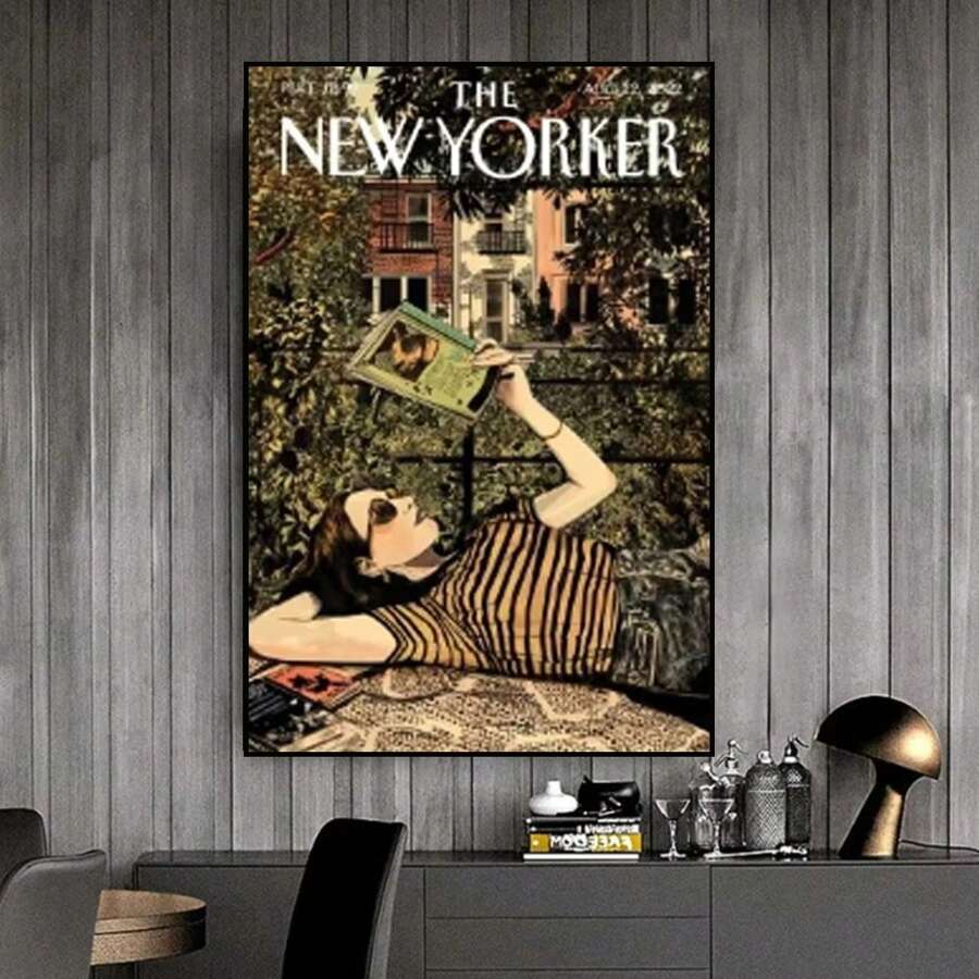 1 件纽约客杂志复古海报印刷品印刷品艺术品无框装饰画 - 彩色 - 查看 1