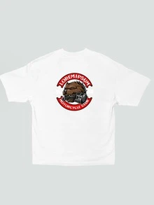 Men's Oversized Streetwear T-Shirt Pitbull Print 100% Cotton Knit - trắng - Xem 2