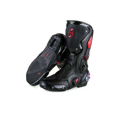 Botas Speed para Biker Motociclista de pista Alto Impacto Excelente Calida Poli Piel Impermeables Ajustables Sliders y Respiraderas