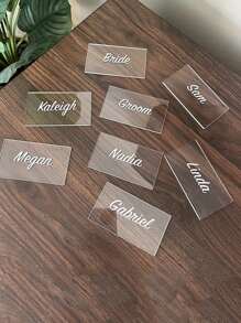 10 tấm thiệp cưới Acrylic trong suốt, thiệp tên Acrylic hình chữ nhật trống, thiệp ghế viết tay tự làm, thích hợp cho việc bày bàn, đám cưới, tiệc tối, trang trí bàn tiệc cưới, trang trí sự kiện tiệc, Giáng sinh - Nhiều màu - Xem 6