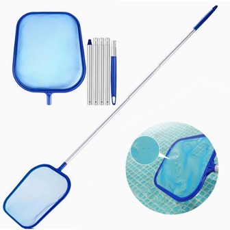 Kit Limpieza Alberca - Desnatadora de hojas para Piscina Red para Piscinas Herramienta de Limpieza de Tinas Skimmer para Piscinas con 5-Sección Poste Desmontable Telescópica para Piscina Spa Estanque Red de pesca reforzada para piscinas profundas herramienta de limpieza para piscinas y estanques