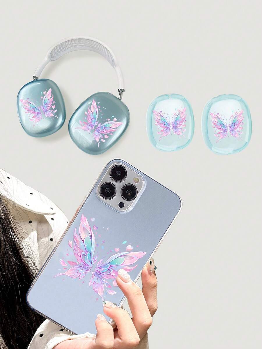Aesthetic 1 Pc Big Hole Transparent Shell And 1 Pair Headphone Shell