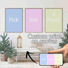 3Pcs/Set Custom Gallery Wall Set, Pick Any 3 Photo Prints, Pick Your Own, Retro Printable Wall Art, Custom Canvas Wall Art Gifts Birthday Graduation