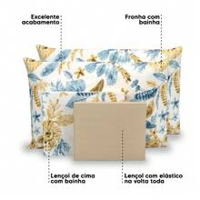 Single/Single/Double/Queen/King/Super King 4-Piece Sheet Set With Printed Elastic Band Percale 180 Thread Count - 查看 2