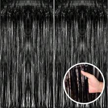 1-10 Pieces Set Of Multi Colored Optional 79 * 39in Silver Foil Tassel Background Curtains, Metal Wire Ribbon Birthday Party Decoration, Halloween Party Decoration, Wedding Party Decoration, Bachelor Party Decoration, Christmas Party Decoration, Etc. Tassel Background Decoration Is Suitable For Graduation, Baby Party, Gender Reveal, Disco Party, Birthday Party, Mother's Day, Father's Day, Easter, Bachelor's Party And Other Background Decorations