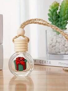 1/7件装玻璃圣诞汽车装饰：节日迷你瓶，带木盖和流苏 - 适合汽车或家居装饰 - 无异味圣诞装饰品，房间装饰，冬季圣诞装饰，家居圣诞礼物，圣诞装饰