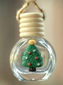 1/7件装玻璃圣诞汽车装饰：节日迷你瓶，带木盖和流苏 - 适合汽车或家居装饰 - 无异味圣诞装饰品，房间装饰，冬季圣诞装饰，家居圣诞礼物，圣诞装饰