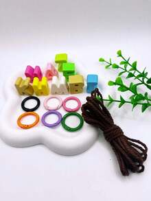 26 件亚克力字母珠多色钥匙扣 DIY 适合青少年、儿童、背包、手机链、鞋子装饰 - 均碼 - 查看 10