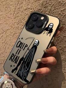 1 件 IMD 材质透明黑油设计手机壳适用于 iPhone 11 12 13 14 PROMAX 15 - 彩色 - 查看 3
