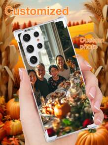 1个定制感恩节家庭/伴侣/宠物照片防震透明保护手机壳，兼容 16 PROMAX/16 Plus、S24U、Redmi等机型，是万圣节礼物的绝佳选择。时尚、多彩、复古、可爱、简约、趣味、定制、个性化、独特、个性化，是送给他的理想礼物，也是送给她、男朋友、女朋友、家人、朋友、祖父母、情侣的理想礼物，适合周年纪念日、生日等场合。定制手机壳，街头休闲时尚，季节精选，2025手机壳 - 無色 - 查看 1