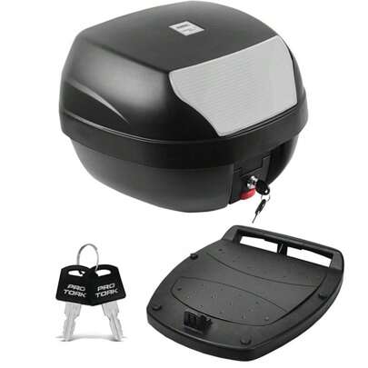  Baú Bauleto para Motos 28 Litros Smart Box Com Refletor Traseiro e Lente Cristal Pro Tork - BP-03CL