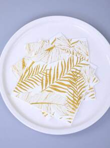 20pcs Gold Foil Marble/Leaf Pattern Disposable Napkins, 13x13 Inch, Perfect For Parties, Weddings, Restaurants, Home Gatherings, Birthdays And Easter